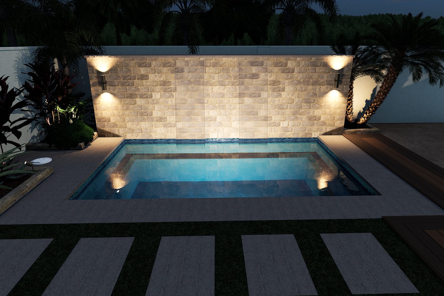 The Moonlight — 3D pool design by Oasis Pool Builders